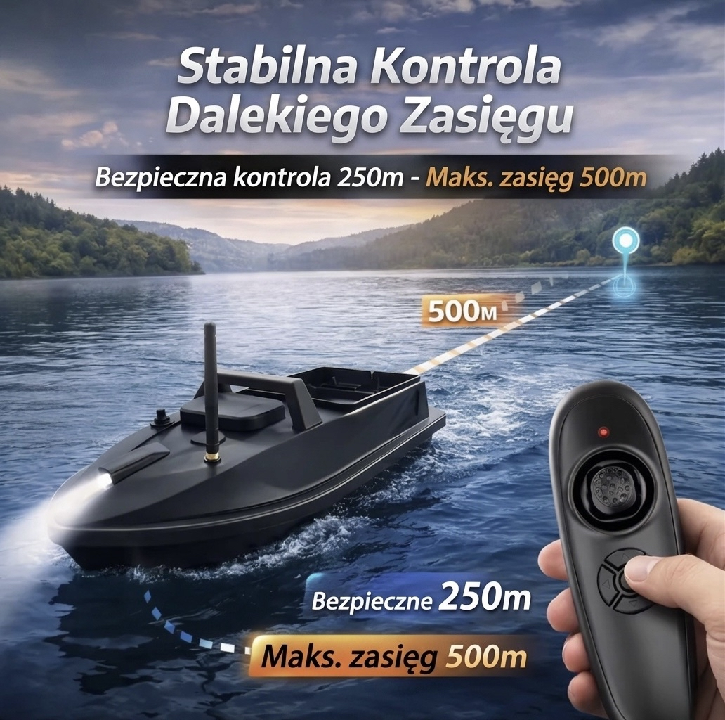 SmartŁowienie – Łódka Zanętowa z Dalekim Zasięgiem 500m